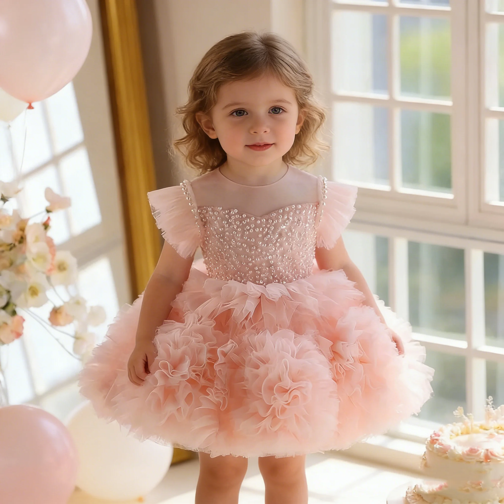 

2025 Princess Luxury Formal Dress Girls Birthday Performance Pageant Girl Outfits Banquet Flower Party Puffy Gown Hostess