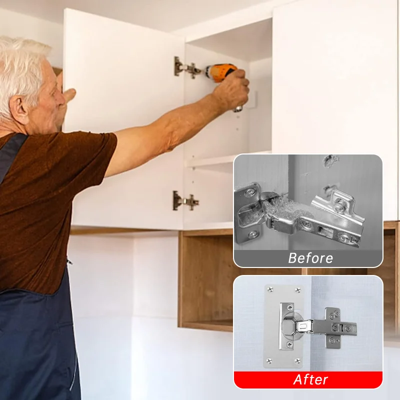 1/5pairs Cabinet Hinge Repair Plate Stainless Steel Kitchen Cabinet Hinges Door Cabinet Hinge Repair Plates Furniture Hinges