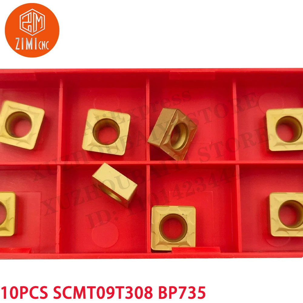 10 piezas SCMT09T308 BP735 Inserto de carburo SCMT32.52 Inserción de torneado de cilindro interno Herramienta CNC Torno de metal Herramienta de corte mecánica