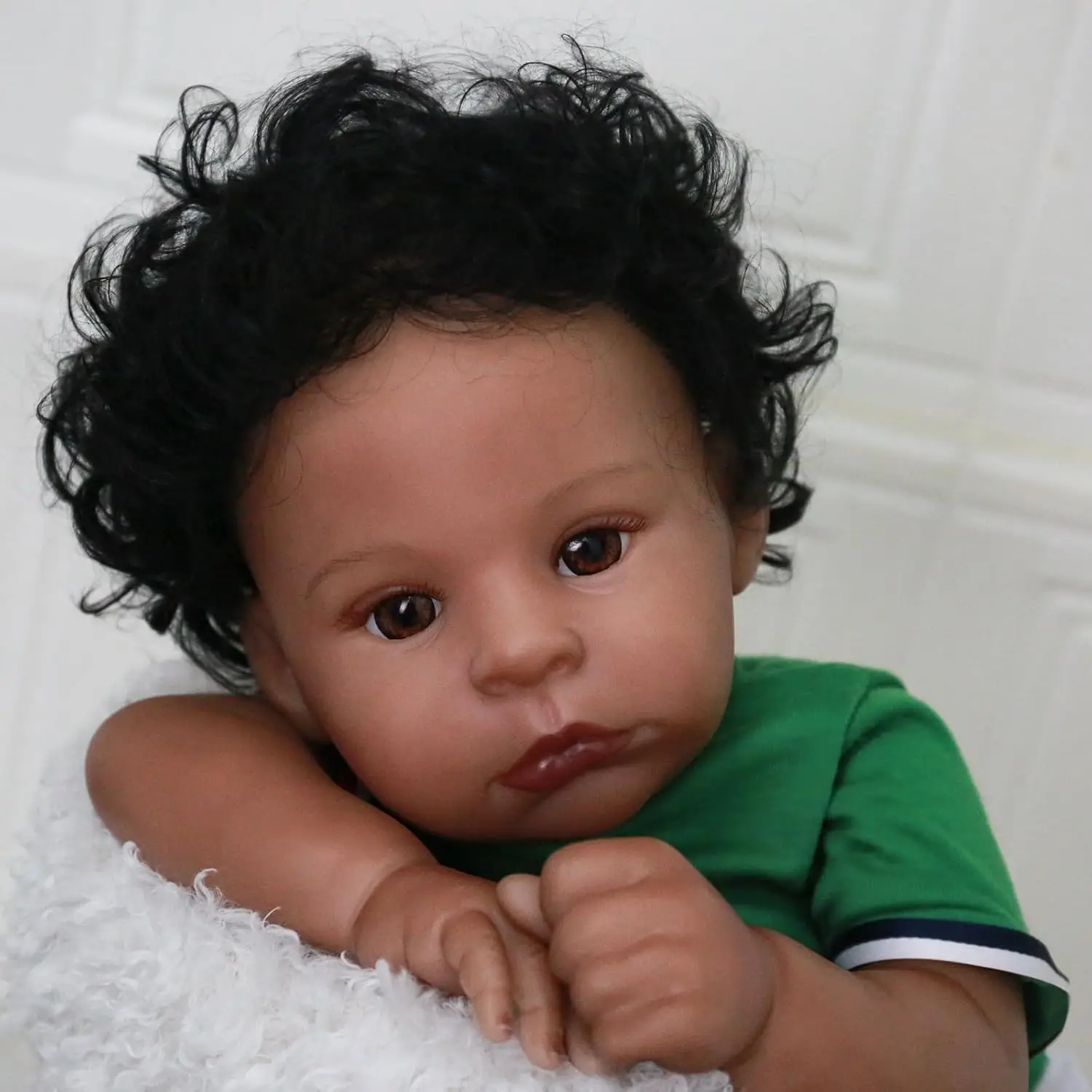 Realistic Reborn Baby Dolls Black Boy - 22 Inch African American Newborn Boy Doll, Lifelike Weighted Soft Body, Christmas Birthd