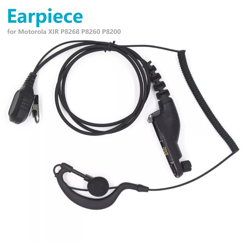 Curve Ear Hook Earpiece Mic Headset Earphone for Motorola Radio XIR P8268 P8260 P8200 APX6000 APX2000 APX7000 XPR6300 MTP6550