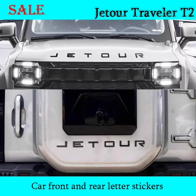 

Подходит для JETOUR Traveler T2 2023+ автомобиля, передний капот двигателя, буква, автомобильная наклейка, модифицированная буква для запасного колеса, внешний декор автомобиля