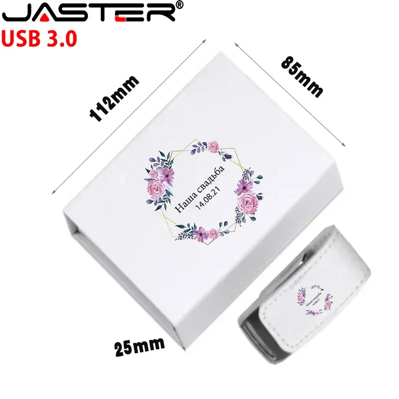 10PCS/LOT Leather USB 3.0 flash drives 128GB Free custom logo Pen drive 64GB Memory stick White box Pen drive 32GB 16GB U disk