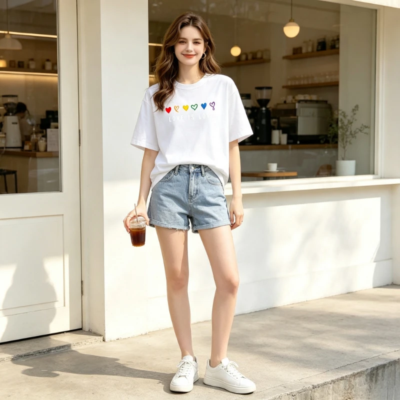 Colors And Multiple Men'S Summer Short-Sleeve T-Shirt with a Round Neck Featuring Vibrant  Heart Designs graphic t shirts nayeon