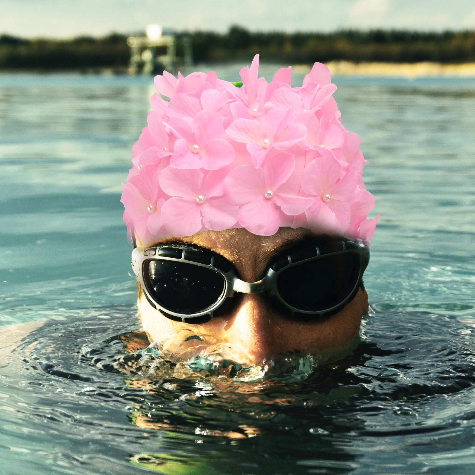 

3D Flower Petals Swim Cap Premium Nylon Soft Comfortable Anti-Skid Perfect Women Bathing Swimming Accessories Pink