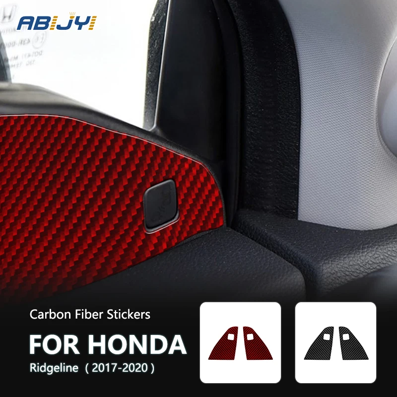 Carbon Fiber Front Door Post Lower Frame Stickers Decorative For Honda Ridgeline 2017-2020 Car Interior Accessories