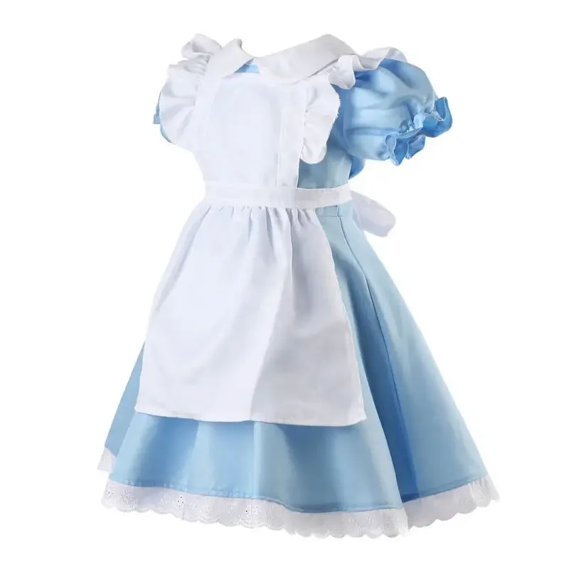 New Alice In Wonderland KIDS Girls Storybook Costume Fairy Tale Book Week Fancy Dress Maid Lolita Costume Cosplay Outfits