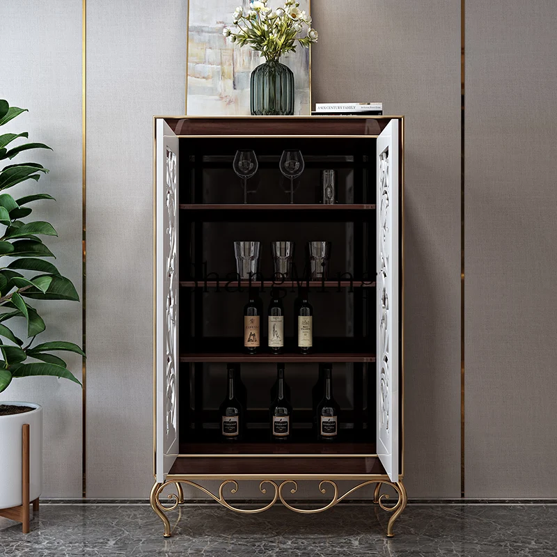 CL home light luxury wall dining side cabinet living room villa storage simple solid wood cabinet