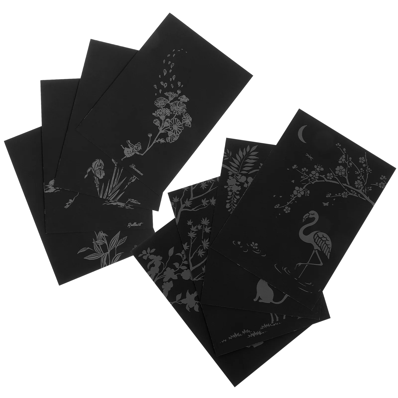 8 pezzi Scratch Painting Off Card Giocattolo di carta Dipinto a mano Bomboniere Regalo Fai da te Bambù Piante per bambini Visualizza Scratchboard