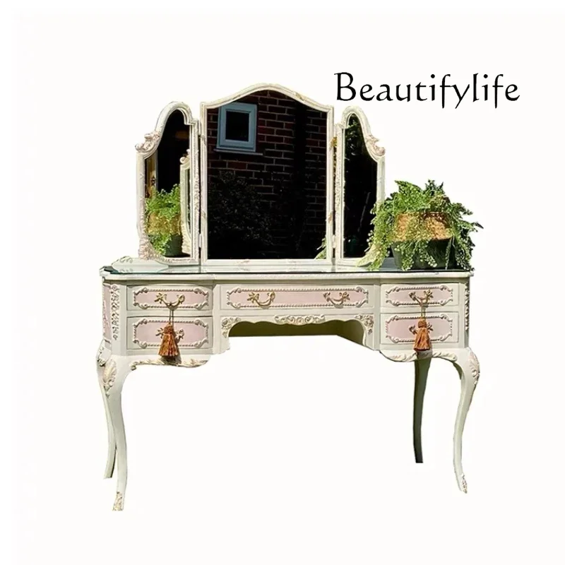 

Luxury Large Vanity Table Room Storage European Modern Vanity Table Makeup Room Penteadeira De Maquiagem Bedroom Furniture