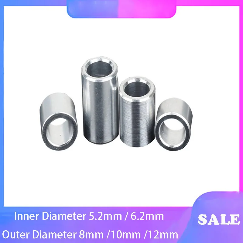 

10PCS Aluminum Washer Bushing Gasket Spacer Straight Through Column CNC Sleeve Non-threaded Standoffs with Length 2mm - 30mm