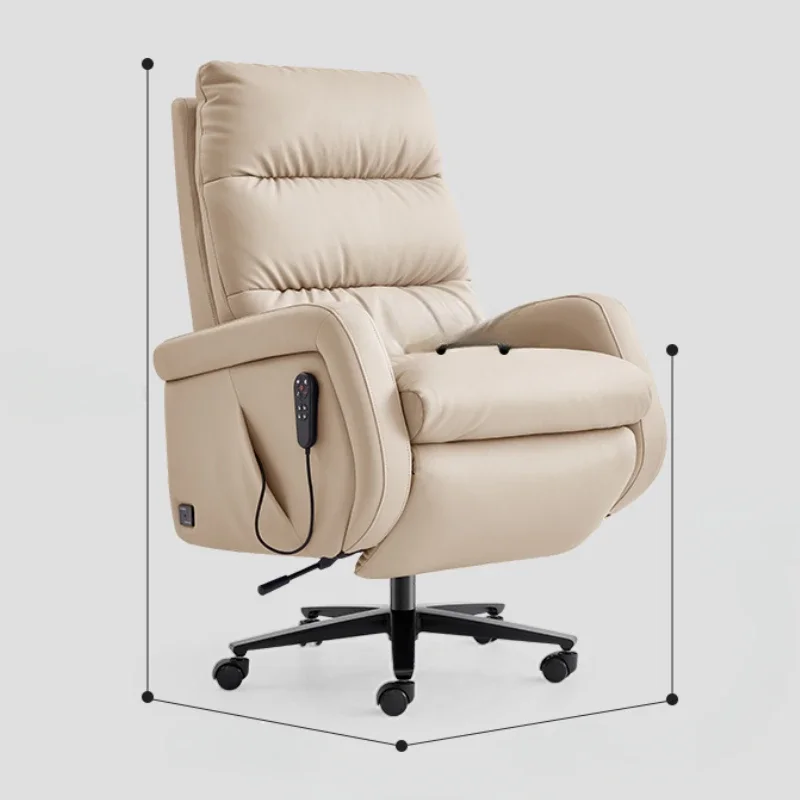 Electric Massage Office Chair Boss Chair Comfortable Sedentary Smart Seat Reclining Home Silla De Escritorio Computer Leather