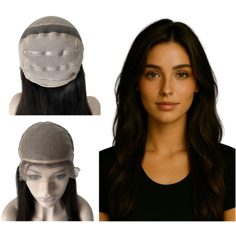 

16-дюймовый натуральный цвет 5x5 шелковый верх полный кружевной медицинский парик для женщин