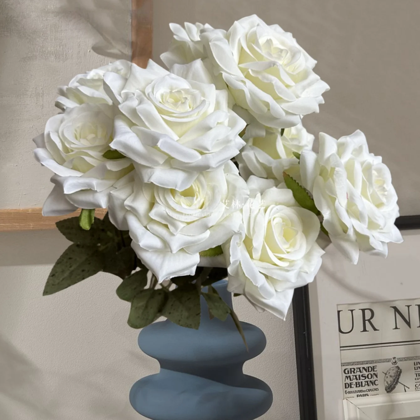 Large 9 Heads Roses Artificial Silk Flowers 18.9in Long Stems Bouquets For Wedding Decorations Bridal Floral Party Table Decor