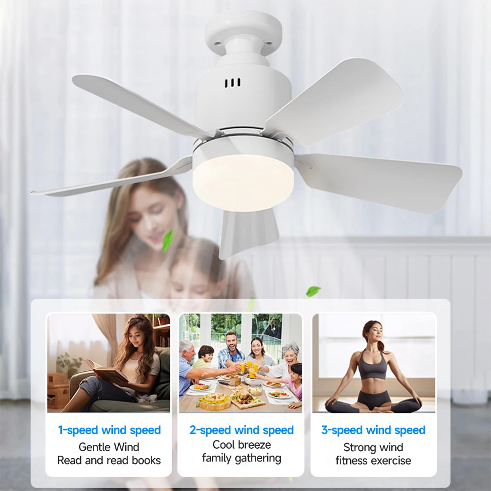 Socket Bulb Fan Household Fan Light, Detachable, Mobile APP, Remote Control for Living Room and Bedroom Ceiling Fan Lights