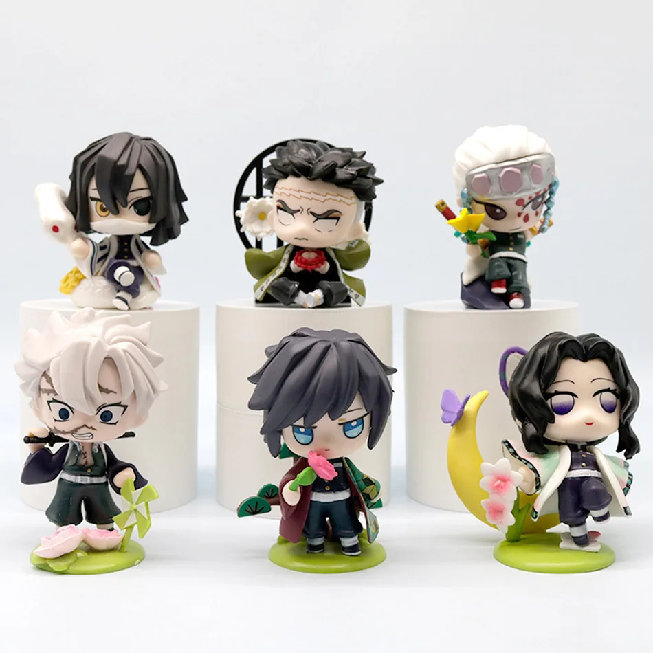 Blind Box Demon Slayer Tanjiro Kamado Nezuko Anime Cartoon Figure Creative Personalized Statue Model Ornament Surprise Gifts Box