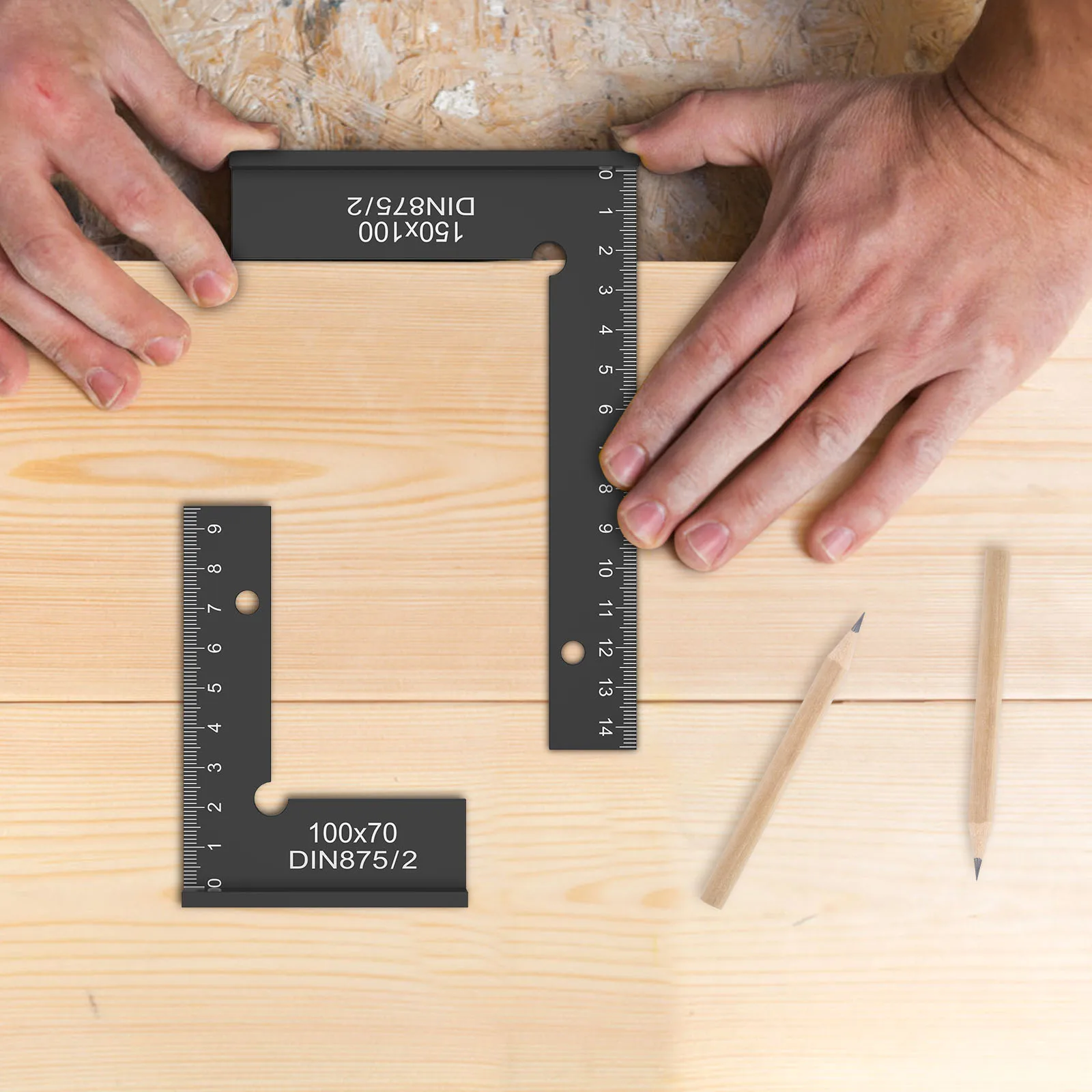 2Pcs Engineer Square Ruler Portable Machinist Square Aluminum Alloy 90 Degree Right Angle Ruler Precise Carpenter Measuring Tool