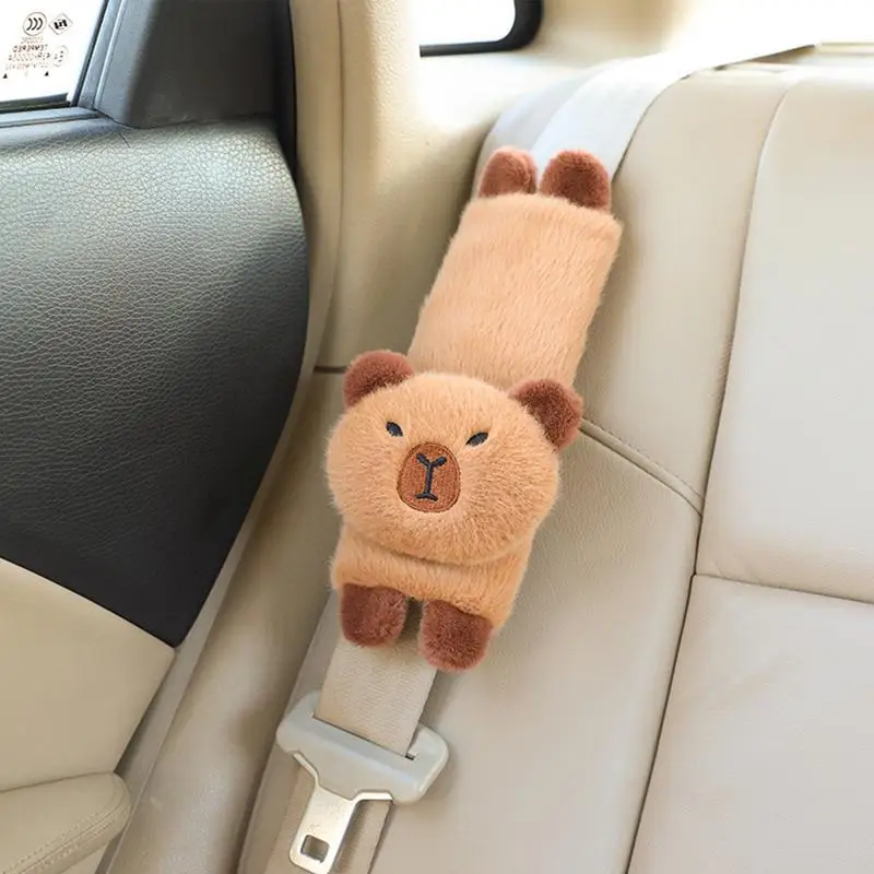 Car Seat Strap Pads Animal Auto Headrest Pillow Capybara Design Shoulder Pads Cute Headrest Pillow For Friends And Family