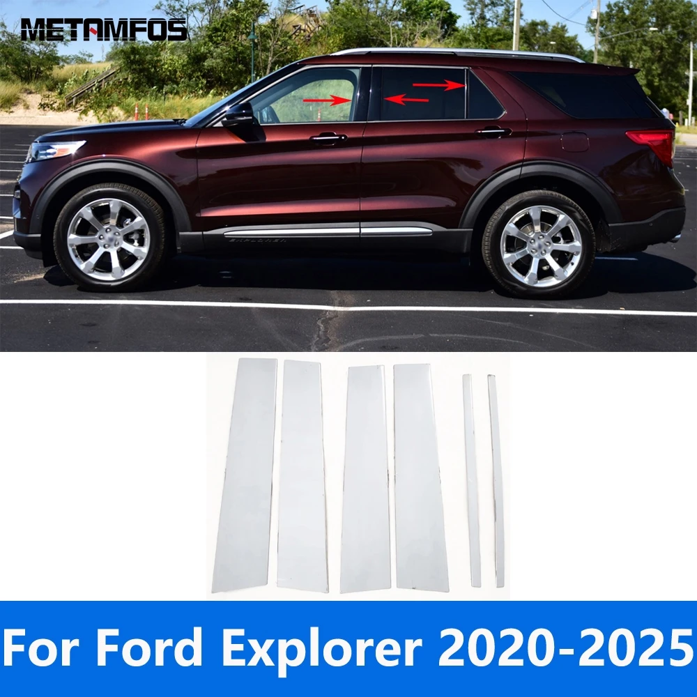 

For Ford Explorer 2020-2022 2023 2024 2025 Stainless Steel Window Center B C Pillar Posts Cover Trim Accessories Car Styling