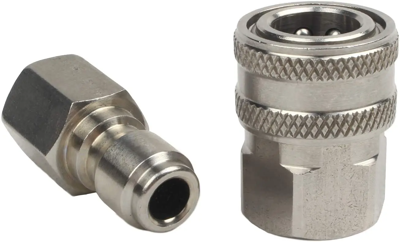 

18709 3/8 inch stainless steel quick connect high pressure washer adapter set, maximum pressure 5000 psi rating