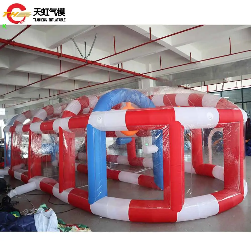 Piste de course gonflable fermée 10x4m, pour compétition d'avion RC, arène de course gonflable personnalisée avec souffleur, livraison rapide