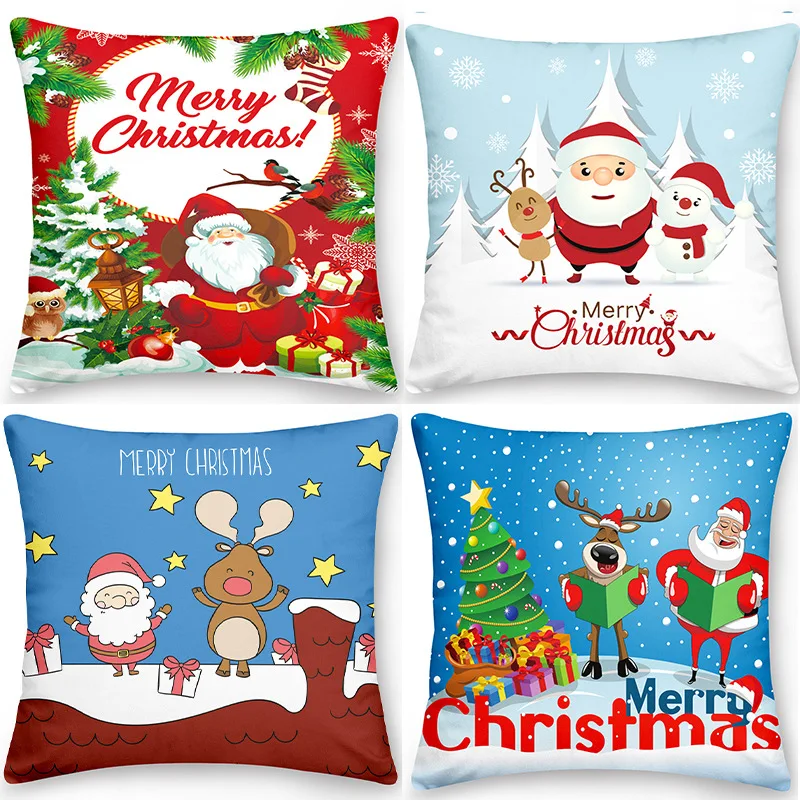 

4PCS Christmas Pillow Covers 45x45cm Farmhouse Christmas Pillow Cases for Sofa Couch Christmas Decorations Throw Pillow Covers