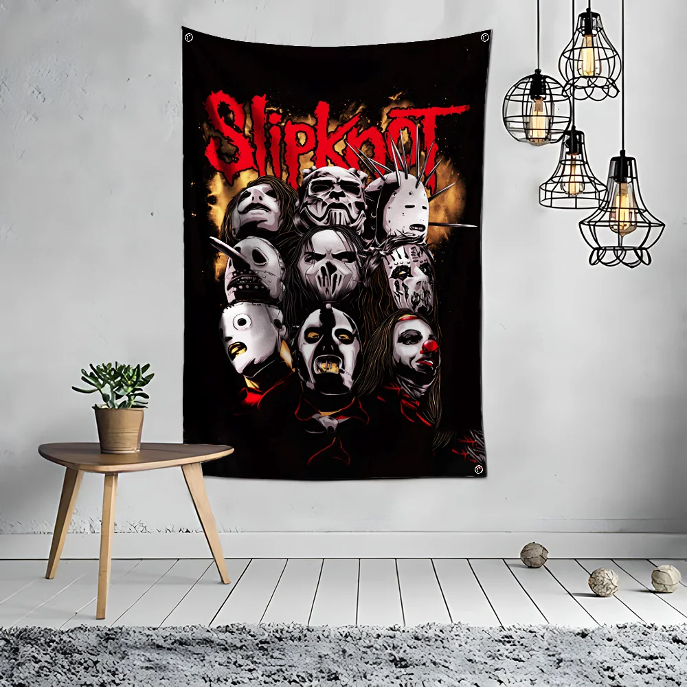 60x90cm slipknots Flag Polyester Digital Printing Banner for Garage Wall Art Out Door Decoration With Brass Grommets