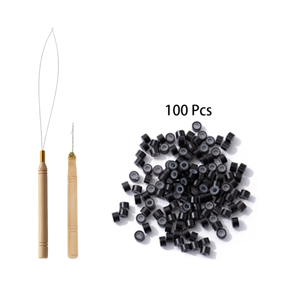 10000 Stuks 5.0*3.0*3.0Mm Micro Siliconen Gevoerde Ringen/Kralen Micro Ring Link Crimp Kralen Hair Extensions Tools Pruik Haarverlenging