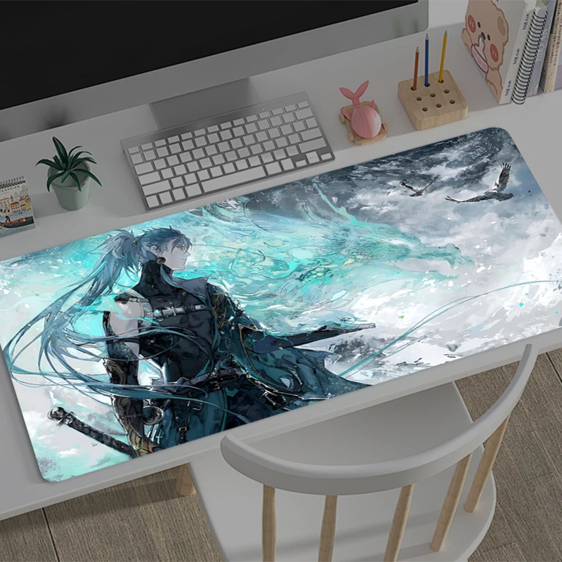 Mousepad New Wuthering Waves Jiyan Large Mouse Mat MousePads Game Office Carpet Soft Anti-slip Desktop PC Anime game Mouse Pad