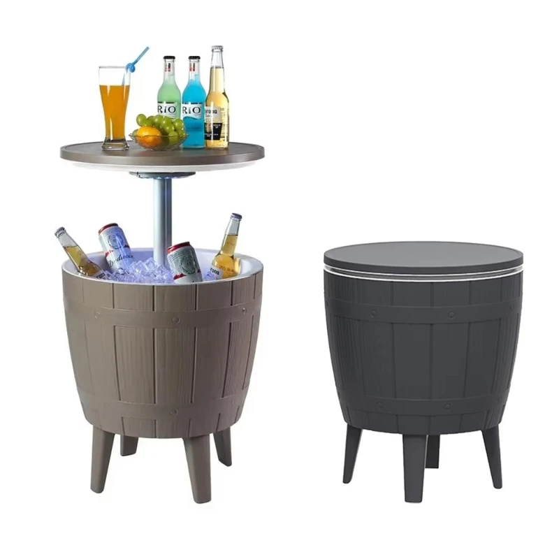 

Bistro Bar Terrace Garden Cooling Cooler Lift Top Coffee Wine Beer Table with Storage