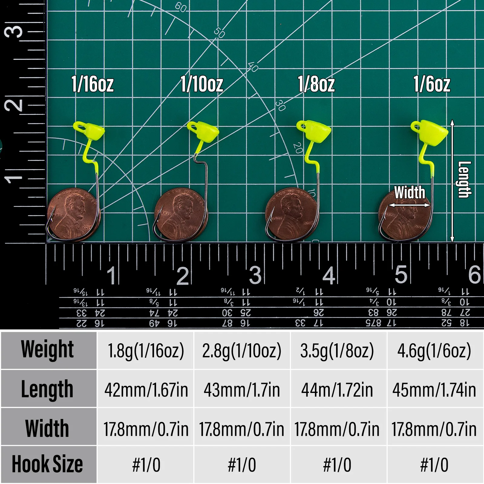 Jig Heads Ned Rig con púas para vinilo, vástago largo - imagen 3