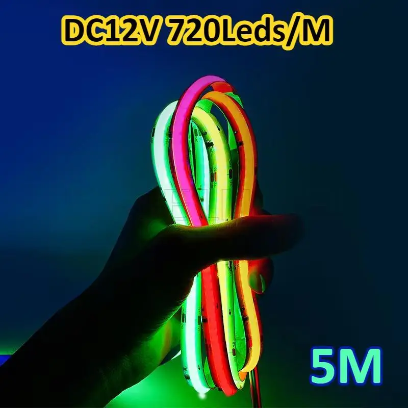 DC12V 720leds/m WS2811 Color COB RGB LED Strip Light Decor for Room Background Stairs LED 12mm PC TV backlight Neon LED Lighting
