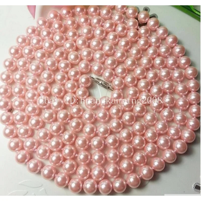

Long 25"36"50" 8mm PINK Akoya Shell Pearl Nelace AAA j225