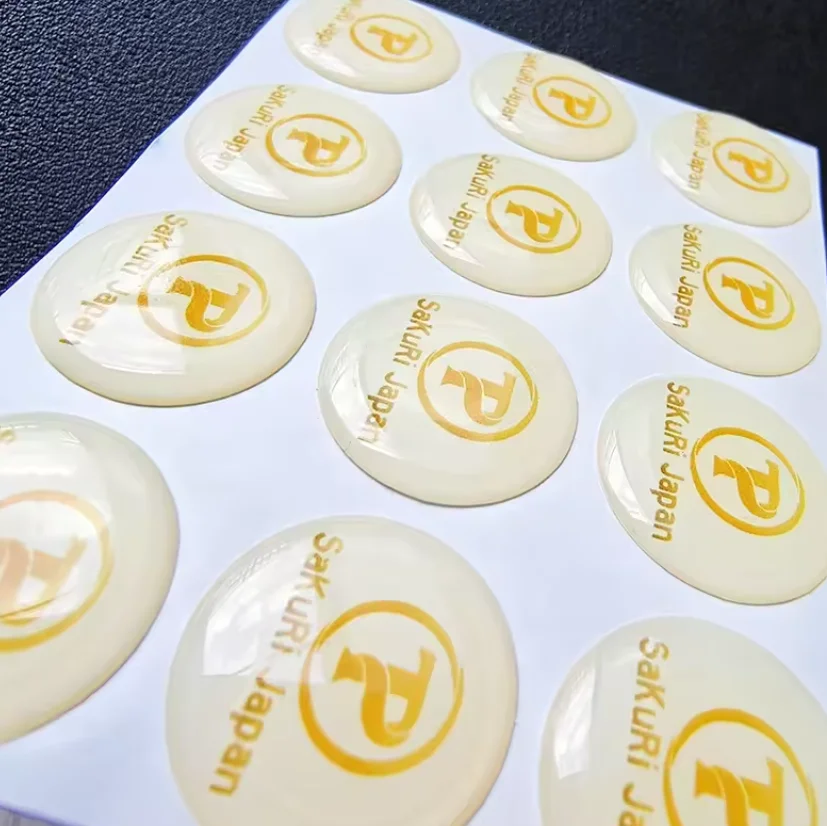 Custom UV resistant ink, epoxy 3M gel label, flexible 3d dome resin label, transparent, waterproof and durable