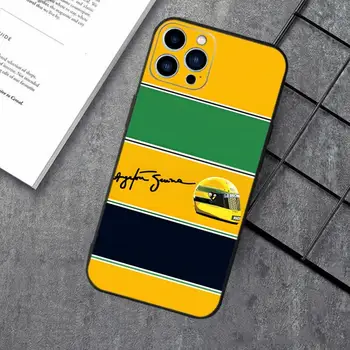 Silikonový kryt na telefon F1 Ayrton Tacing Driver Senna pro Apple iPhone 15, 14, 13, 12, 11, XS, XR, X, 8, 7, Pro, Max, Plus, mini, černý 12 nejlepší prodej Kryt Formule 1 pro iPhone X - №2