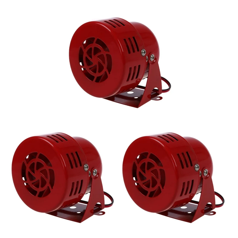 

3X 12V Automotive Air Raid Siren Horn Car Truck VTG Motor Driven Fire Rescue United States