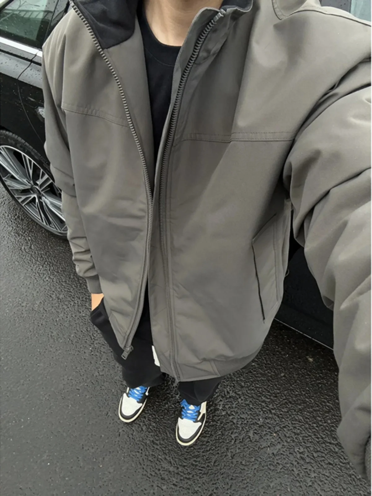 

ey ort Flight Jaet Men's American Sle Waterproof Cotton Insert Stand Collar Men's Outerwear Youth Trend Spring Autumn