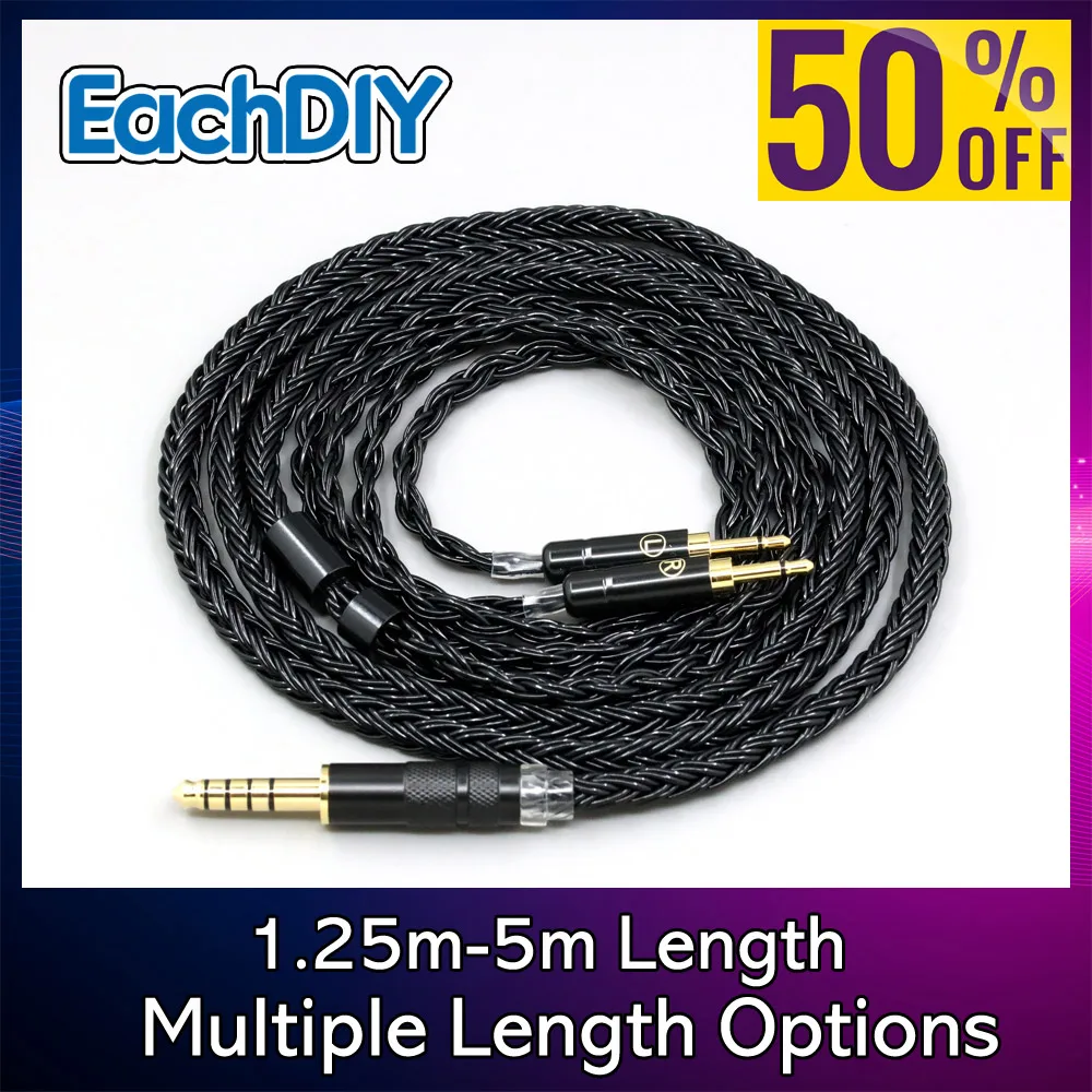 Black Silver Plated Braided 16 Core Earphone Cable For Sivga Phoenix SV021 SV023 Oriole PII Apollo Aiva 8864