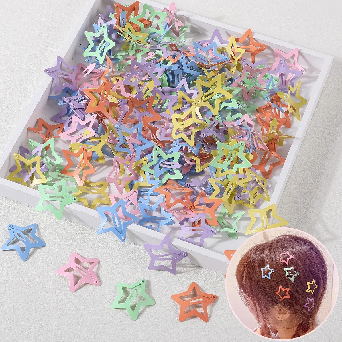 10Pcs Colorful Star BB Hair Clips for Girls Children Lovely Hair Decorate Hairpins Barrettes Headwear Kids Hair Accessories