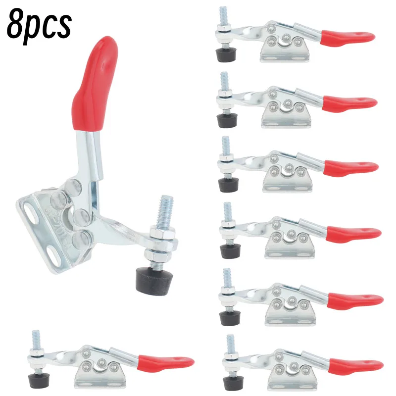 

8 Pack 201-A Quick Release Toggle Clamps GH-201A 27kg 60Lbs Holding Capacity Heavy Duty Horizontal Clamps Pull Latch