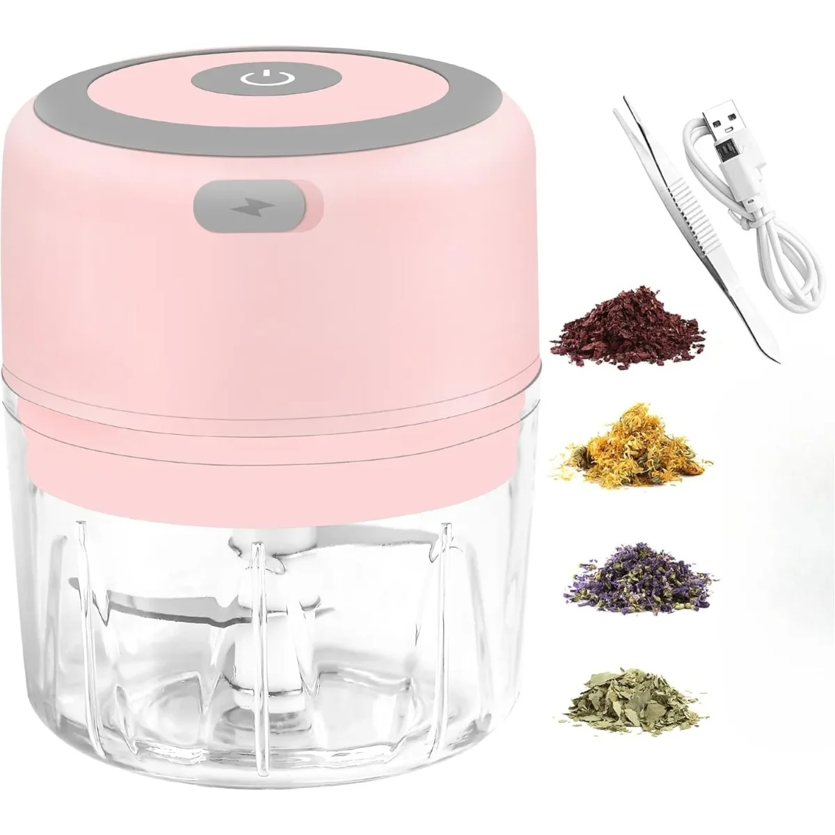 Electric Mini Garlic Chopper  Portable Cordless Vegetable Blender, Onion Mincer with USB Charging for Baby Food, Chili, Herbs