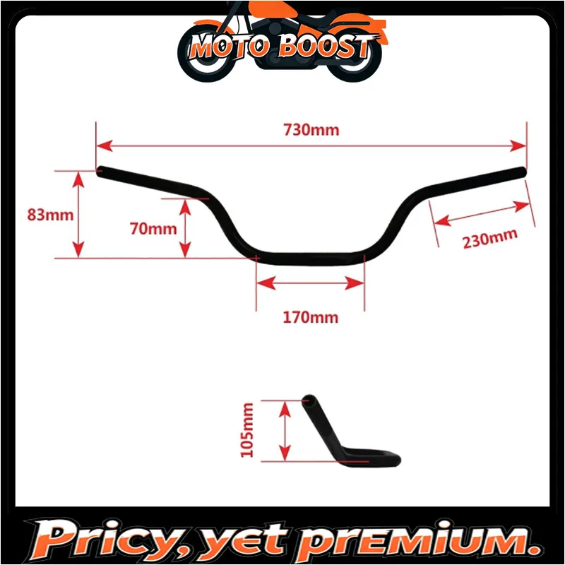 【Premium quality】730mm 22MM Universal Drag Stype Aluminum Alloy Vintage Motorcycle Custom Handle bar Tubes Retro Handlebar