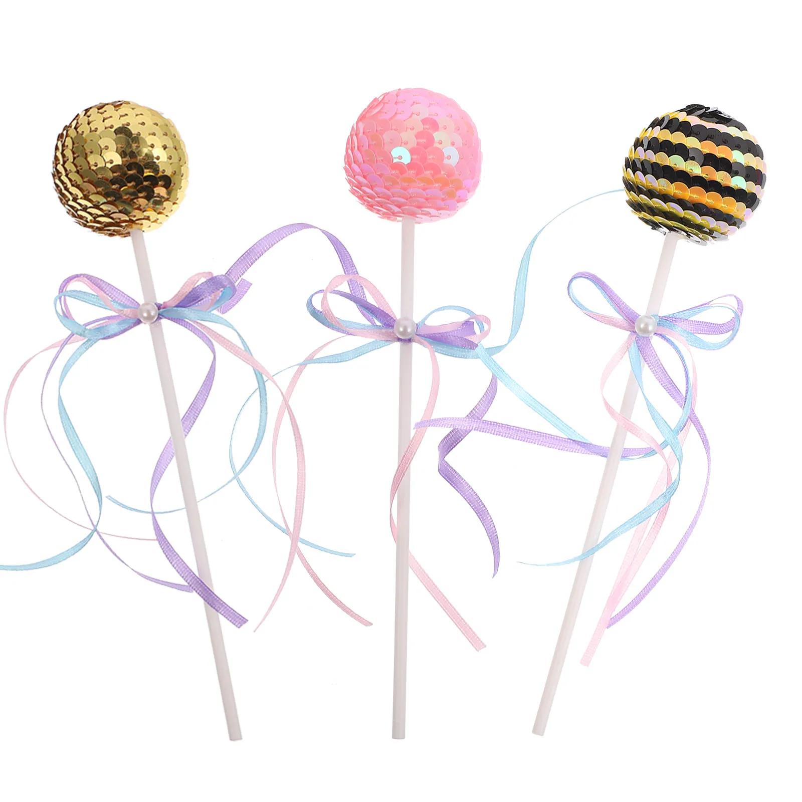 

9 Pcs Cake Picks Felt Decorations Birthday Cupcake Toppers Sequin Cake Picks Dessert Craft Party Supplies Safe Use