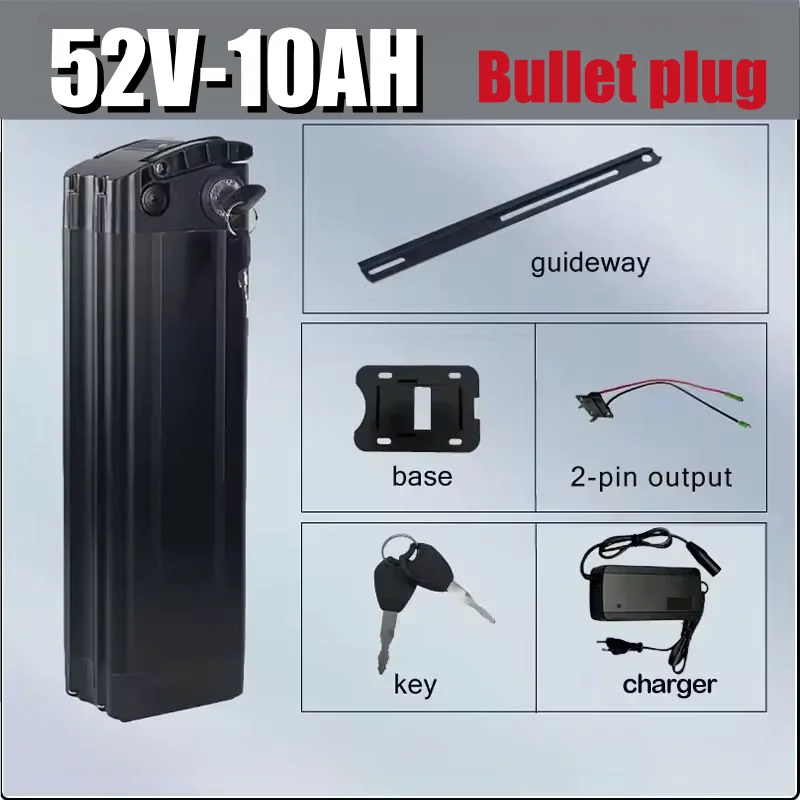 36V 48V52V 40ah Fahrad Silver Fish Akku Accu 20/30/40ah 48V Lithiumbatterij Motorbereik 250-1500W, Automotive-grade batterijcellen