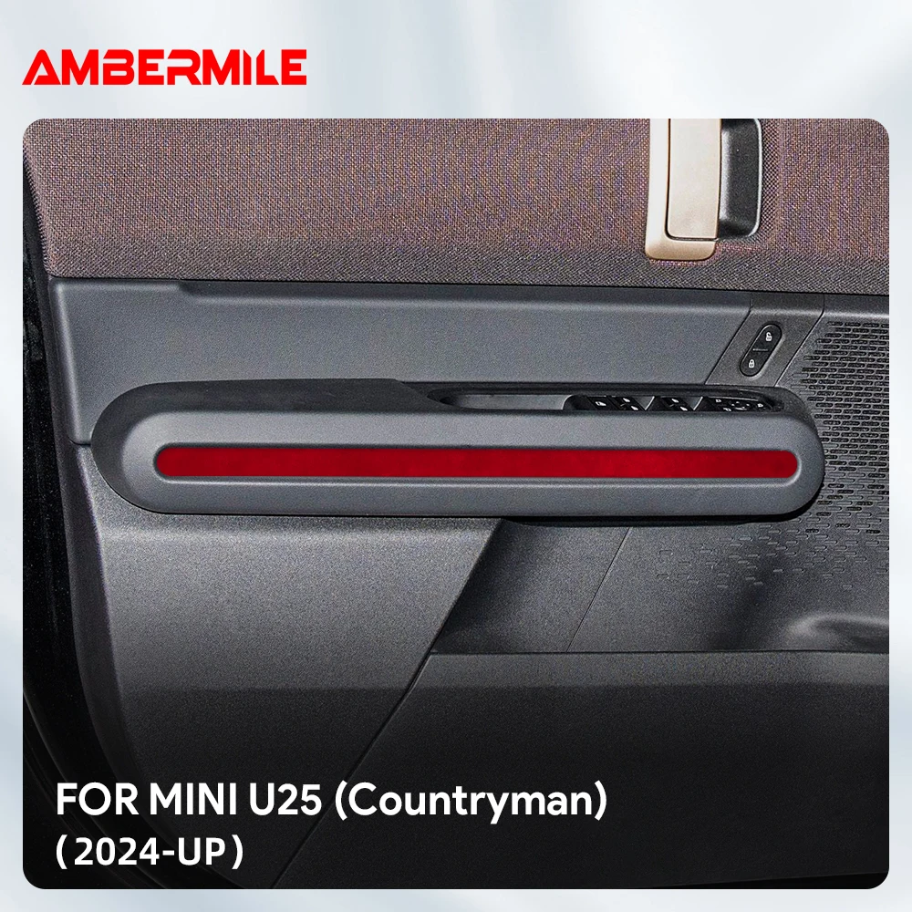 Flanelle pour Mini Countryman U25 2024 2025, bandes décoratives pour porte de voiture, autocollant intérieur, panneau de décoration en daim LHD RHD 4 pièces/ensemble