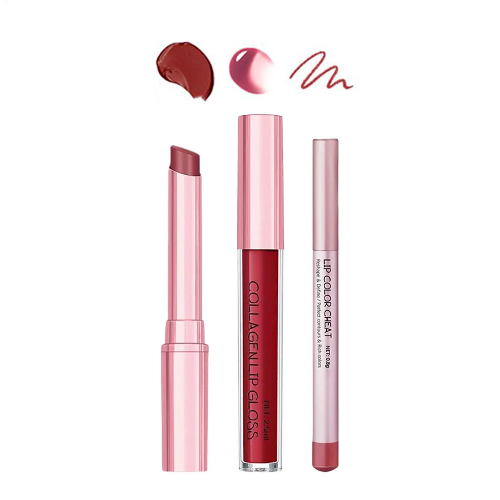 Lip Liner and Gloss Set Hydrating Long Lasting Waterproof Non-Smudge Lip Gloss Makeup Smudge-Proof Matte Lipstick Smooth Lip Kit