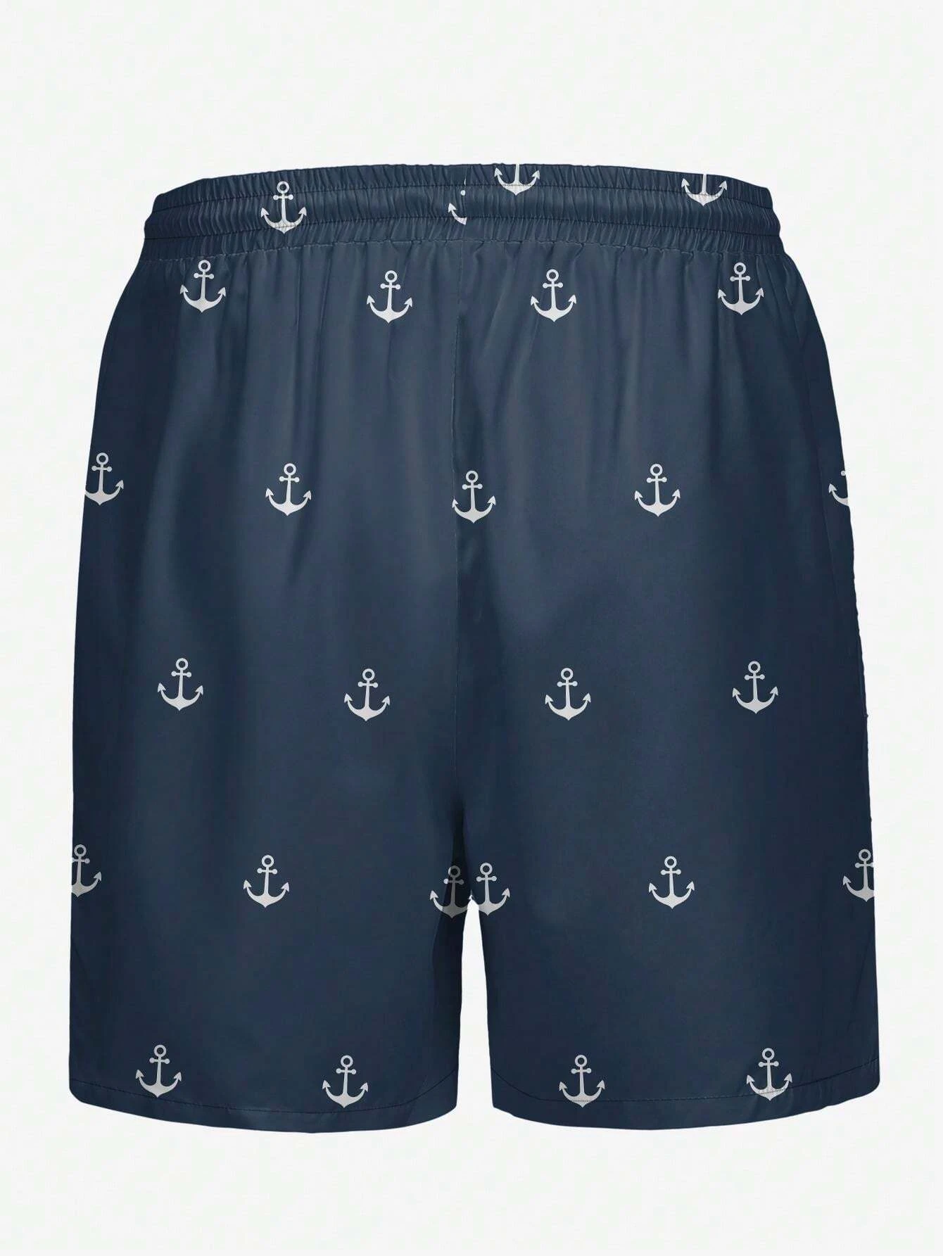 Men's Ocean Element 3D Digital Print Casual, Beach, Daily Vacation Shorts With Drawstring, Single Layer No Lining,Hawaiian