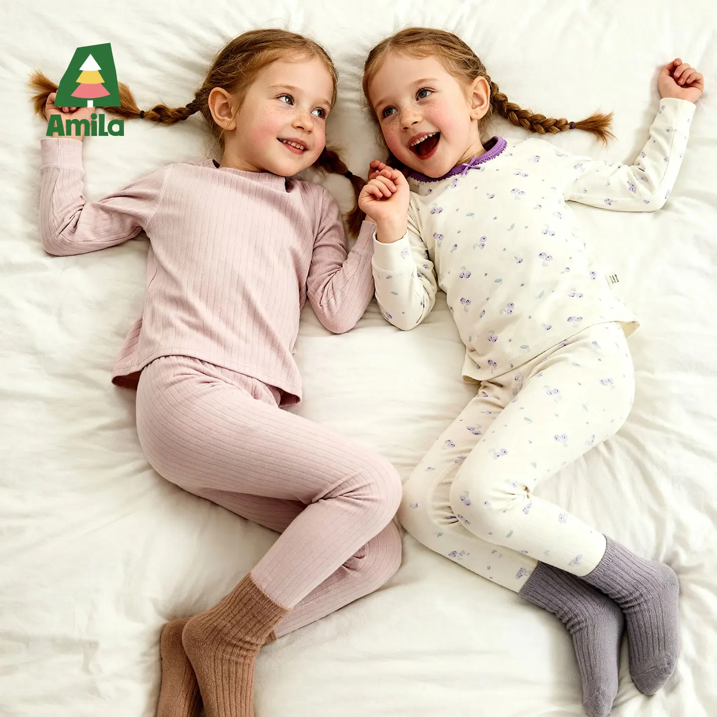 Amila Kids 2026 Winter Children's Home Clothing Set Warm Lock Warm Close Fit Not Tight Soft Skin Comfortable