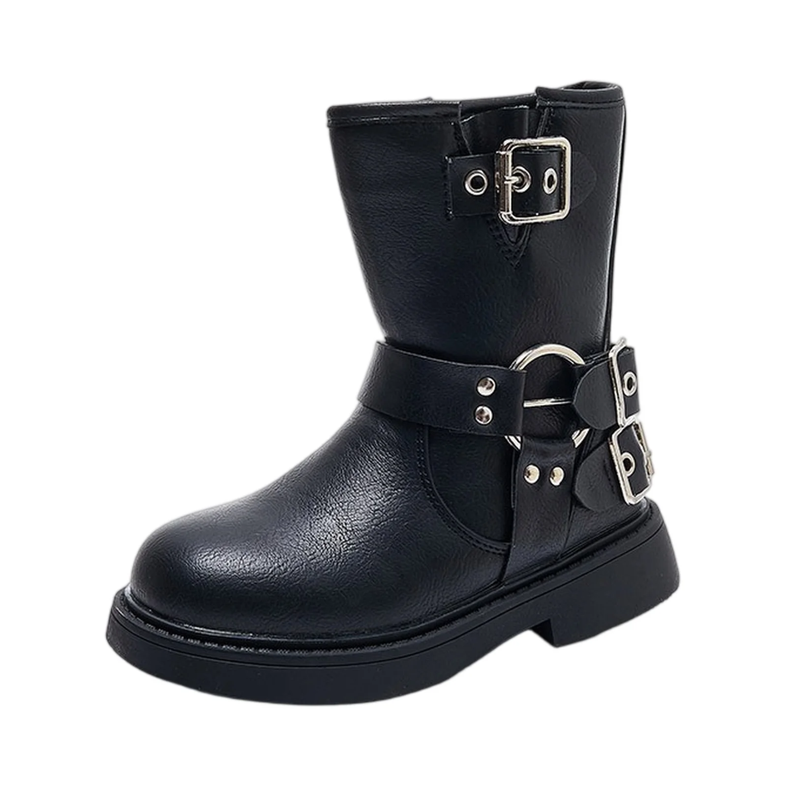 

Children Chelsea Boots 2026 PU Buckle Classic Buckle Britain Style Retro Kids Short Boots Non-slip Spring Autumn Boys and Girls
