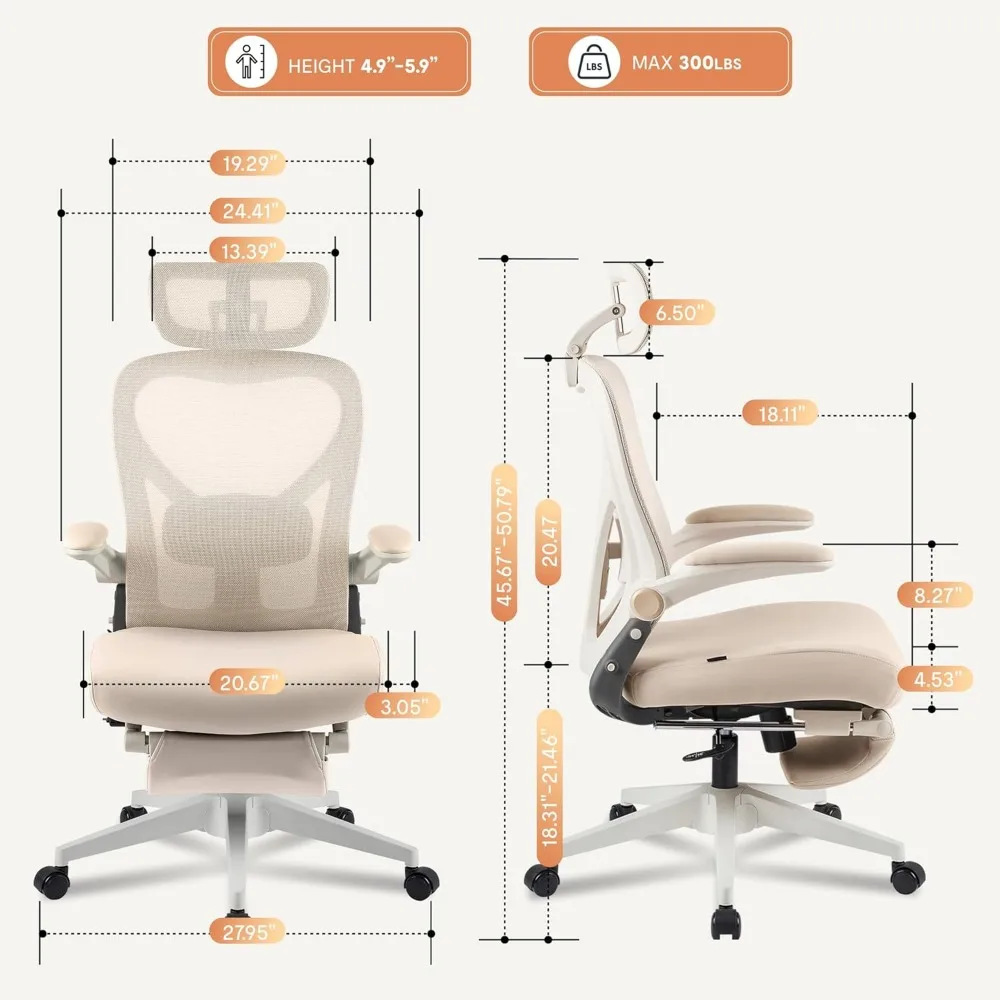كرسي مكتب مريح من Foldex، كرسي قابل للطي للمساحات الصغيرة مع دعم قطني، مساند للذراعين قابلة للطي، مسند رأس ثلاثي الأبعاد، كراسي مكتب مع